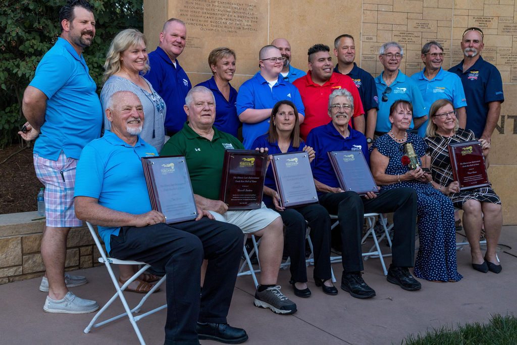 Inductees of the first class in the Illinois Law Enforcement Torch Run Hall of Fame.